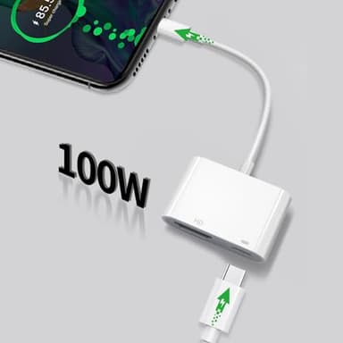 AIRSKY USB C to HDMI Adapter for iPhone 15/16 to TV, Type C to HDMI Adapter, with 100W Fast Charging and 4K@60Hz, Compatible with iPhone 16/15 MacBook Ipad - Image 3