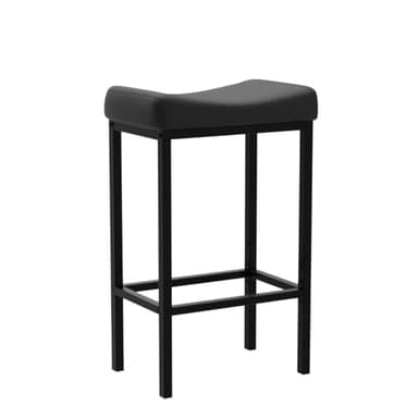 HOOBRO Bar Stools, Set of 2 Bar Chairs, Counter Height Stools, Saddle Barstools with Curved Surface, 24.8 Inches, 2.4" Thick Upholstery, for Kitchen, Dining Room, Cafe Black BB10BY01 - Image 5