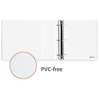 Amazon Basics 3 Ring Binders, 3 Inch, 2 Pack, D-Ring Organizer for School, Home Office, White - Image 3