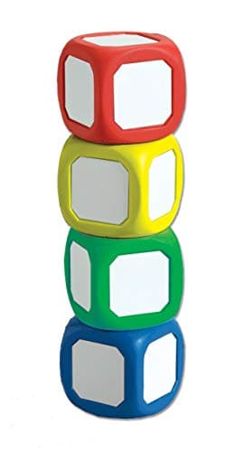 Learning Advantage Write-On Wipe-Off Dice - 2" - Set of 4 - Magnetic Dry Erase Dice - Image 1