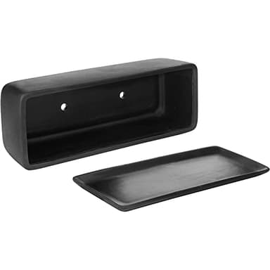 MyGift 14 Inch Ceramic Indoor Plant Pot, Rectangular Succulent Planter, Decorative Flower Planter with Drainage Hole and Removable Tray, Matte Black - Image 6