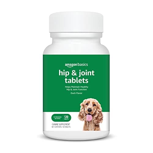 Amazon Basics Dog Hip & Joint Daily Chewable Tablets, with Glucosamine, MSM, and Chondroitin, Duck Flavored, 120 Count (Previously Solimo) - Image 1