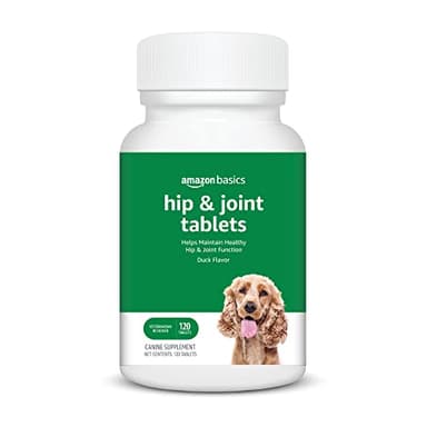 Amazon Basics Dog Hip & Joint Daily Chewable Tablets, with Glucosamine, MSM, and Chondroitin, Duck Flavored, 120 Count (Previously Solimo) - Image 1