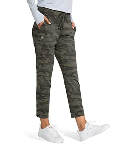 G Gradual Women's Pants with Deep Pockets 7/8 Stretch Sweatpants for Women Athletic, Golf, Lounge, Work (Green Camo, X-Large) - Image 3