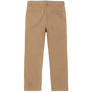 IZOD Big Boys School Uniform Flat Front Twill Pants, Burnished Khaki, 8 Slim - Image 2