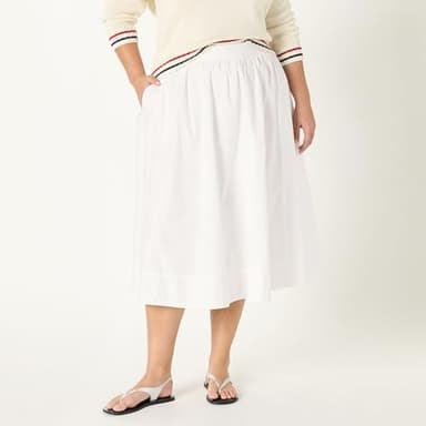The Drop Women’s Arlo Full Maxi Cotton Skirt, White, M - Image 5