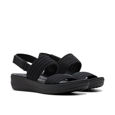 Clarks Women's Arla Stroll Flat Sandal, Black Textile, 9 - Image 5