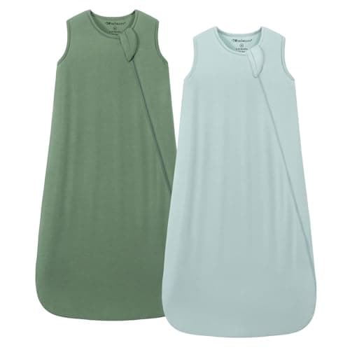 Mosebears Unisex Baby Sleep Sack 1.0 TOG, Supersoft Rayon Made from Bamboo Wearable Blanket with 2-Way Zipper (Sage&Green,18-36 Months) - Image 1