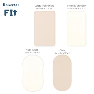 GRSSDER Stretchy Ultra Soft Fitted Bassinet Sheet 2 Pack, Universal Fit for Bassinets Baby Cradle Moses Basket Oval Rectangle Mattress Safe and Snug, Jersey Bassinet Sheets for Girls, Cream/Beige - Image 4