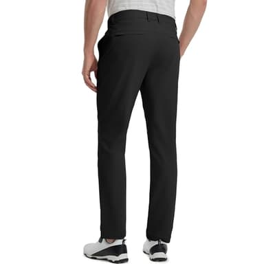 M MAELREG Mens Golf Pants Lightweight Dry Fit Mens Casual Classic Fit Stretch Dress Pants for Men Business Black - Image 3