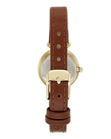 Anne Klein Women's 109442CHHY Gold-Tone Champagne Dial and Brown Leather Strap Watch - Image 2