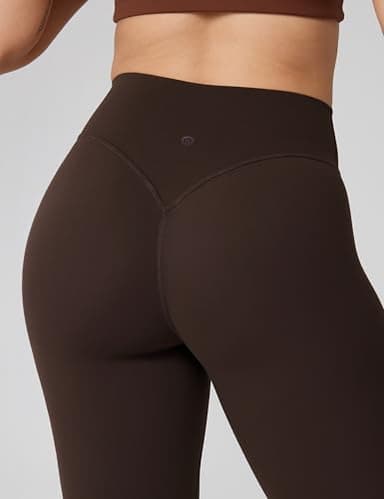 UNISSU Hugcurve No Front Seam High Waisted Workout Leggings for Women Buttery Soft Yoga Pants Gym Athletic Tights - 25'' Clay Brown Medium - Image 4