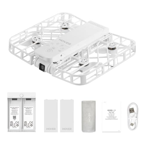 HOVERAir X1 Drone with Camera, Self-Flying Camera Drone with Follow Me Mode, Foldable Mini Drone with HDR Video Capture, Palm Takeoff, Intelligent Flight Paths, Hands-Free Control White (Combo Plus) - Image 1