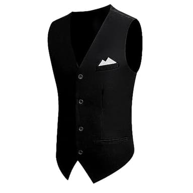 MAGE MALE Mens 3 Piece Suits Slim Fit Tuxedo Suit Set Soild Prom Wedding Suits One Button Blazer Vest Pants Set with Bow Tie Black - Image 7