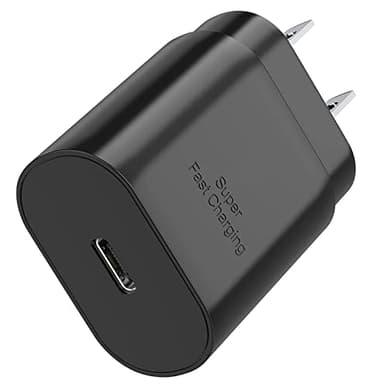 Galaxy S25 S24 USB C Charging Block 25W PD Super Fast Charger Type C Wall Plug Adapter Quick Charge for Samsung Galaxy S25/S24/S23/S22/S21/S20/Z Fold 3/4/5/Note20/iPhone 17/16 (Black 1Pack) - Image 1