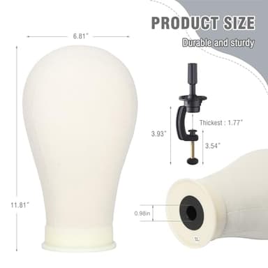 Relx Reinforced Wig Stand with Mannequin Head - Adjustable Wig Head Stand with Head for Wigs - Manikin Head Set for Cosmetology, black - Image 4