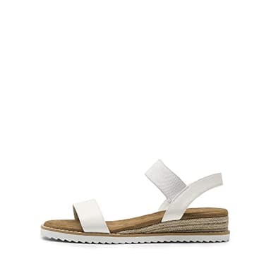 DREAM PAIRS Womens Espadrilles Ankle Stretch Elastic Strap Open Toe Wedges Flats Sandals,Size 11,White,SDPW2310W - Image 2