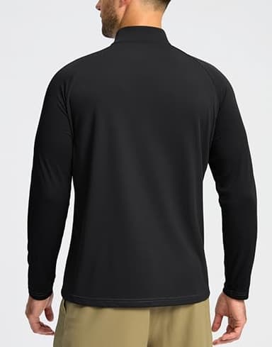 G Gradual Men's Running Shirts Long Sleeve Athletic Shirt Lightweight Quick Dry Quarter Zip Pullover for Men Workout Gym Golf(Black,L) - Image 3
