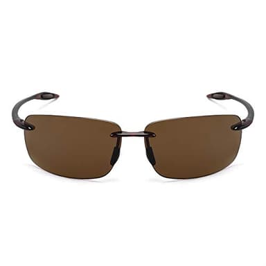 JULI Sports Polarized Sunglasses for Men Women Tr90 Rimless Frame for Running Fishing Golf Surf Driving(Brown) - Image 3