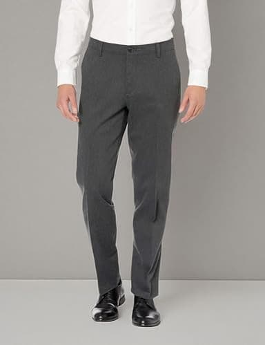 Dockers Men's Straight Fit Signature Lux Cotton Stretch Khaki Pant-Creased, Charcoal Heather, 36W x 29L - Image 6