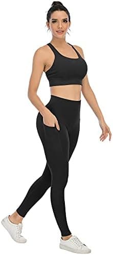 4 Pack Leggings with Pockets for Women,High Waist Tummy Control Workout Yoga Pants - Image 6