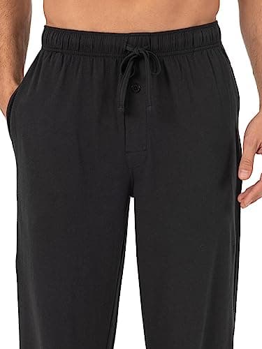 Fruit of the Loom Men's Extended Sizes Jersey Knit Sleep Pant, Black/Black (2-pack), 4X Plus - Image 4