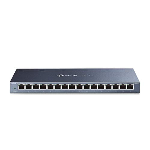 TP-Link 16 Port Gigabit Ethernet Network Switch, Desktop/ Wall-Mount, Fanless, Sturdy Metal w/ Shielded Ports, Traffic Optimization, Unmanaged (TL-SG116) - Image 1