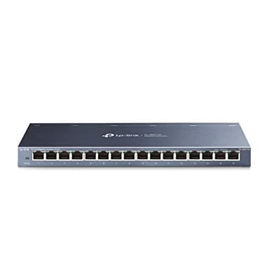 TP-Link 16 Port Gigabit Ethernet Network Switch, Desktop/ Wall-Mount, Fanless, Sturdy Metal w/ Shielded Ports, Traffic Optimization, Unmanaged (TL-SG116) - Image 1