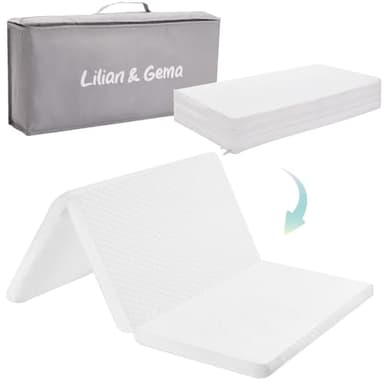 Lilian&Gema Pack and Play Mattress 38"x26"x1.5", Pack N Play Mattresses Pad for Play Pen and Playard, Premium Foam Playpen Mattress Topper with Washable Cover & Traveling Bag for Baby Toddler - Image 1