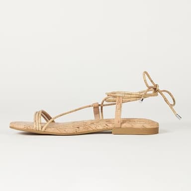 The Drop Women's Samantha Flat Strappy Lace-up Sandal, Cork, 12 - Image 2