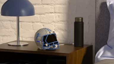 NFL Echo Dot Bundle: Includes Echo Dot | Charcoal and Limited-Edition NFL Helmet Stand | Detroit Lions - Image 2
