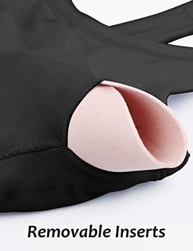 MathCat Workout Tank Tops for Women with Built in Bra, Sleeveless Gym Tops Seamless Racerback Athletic Yoga Shirts Black - Image 5