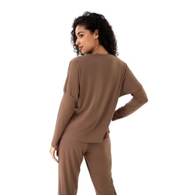 R TINRNJ Women's 2 Piece Outfits Sweatsuit Fall Crewneck Sweatshirts Wide Leg Pants Lounge Matching Sweat Sets Tracksuit - Image 4