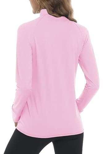 MAGCOMSEN Women's Zip Up Lightweight Long Sleeve Jacket UV Sun Protection Quick Dry Active Shirts Jacket with Zipper Pockets Light Pink 2XL - Image 3