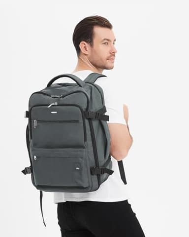 WANDF Travel Backpack For Spirit Airlines Personal Item Bag 18x14x8 with Wet Pocket, 17 Inch Laptop Backpack for Men Women（Grey） - Image 8