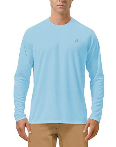 Roadbox Mens UPF 50+ UV Sun Protection Shirts Outdoor Long Sleeve SPF Diving Rash Guard for Fishing Hiking Swimming Blue - Image 1