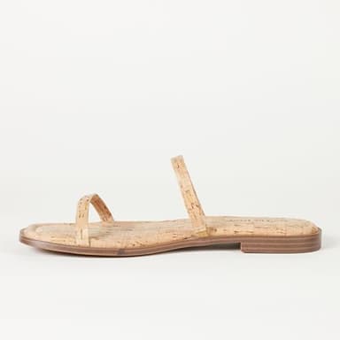 The Drop Women's Paris Square Toe Two Strap Flat Sandal, Cork, 8 - Image 2