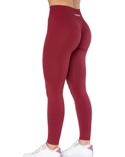 AUROLA Dream Collection Workout Leggings for Women High Waist Seamless Scrunch Athletic Running Gym Fitness Active Pants Tibetan Red S - Image 1