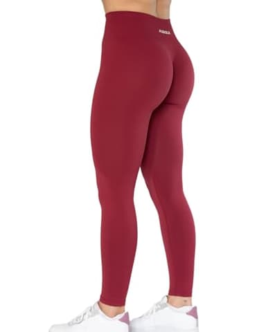 AUROLA Dream Collection Workout Leggings for Women High Waist Seamless Scrunch Athletic Running Gym Fitness Active Pants Tibetan Red S - Image 1