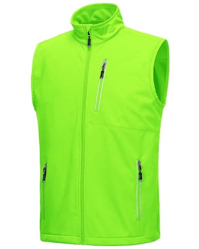 33,000ft Men's Windproof Lightweight Golf Vest Outerwear with Pockets, Softshell Sleeveless Jacket for Running Hiking Sports - Image 1