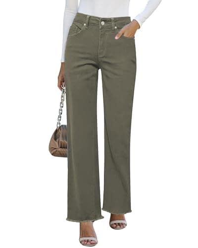 GRAPENT Green Pants Women's Jeans Womens Fashion Country Concert Outfits Olive Green Size S/4/6 - Image 1