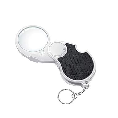 TECHSHARE Magnifying Glass with Light, Lighted Magnifying Glass, 5X Handheld Pocket Magnifier Small Illuminated Folding Hand Held Lighted Magnifier for Reading Coins Hobby Travel - 45 Mm Diameter - Image 1