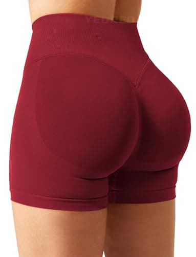 YEOREO SoftHue Women Workout Gym Impact Shorts Hidden Scrunch Butt Lifting 2.5"/3.6"/4.5"/6" Shorts Red M - Image 1
