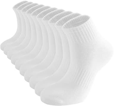 ACCFOD Womens White Ankle Socks Thin Cotton Gym Socks Athletic Mini Crew Socks 5-9 - Image 1
