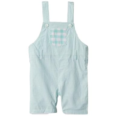MUNKI MUNKI Baby Gingham Overalls, Blue & White, 12-18M - Image 1