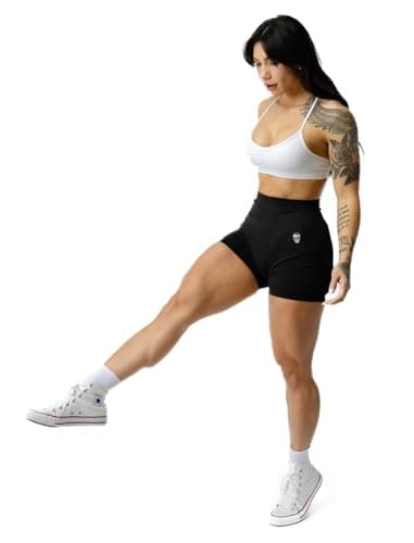 Gymreapers Seamless Shorts Infinity High Waist Biker Workout Scrunch Shorts for Women Athletic Gym Running Pilates Yoga Sport Short (Black Marl) - Image 3