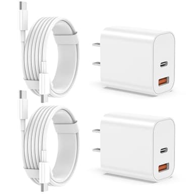 iPhone 17 16 Charger Fast Charging, 20W USB C Wall Charger Block with 6ft Type C to C Cable Cord for Apple iPhone 17/17 Pro/17 Pro Max/17 Air/16/16 Plus/16 Pro/16 Pro Max/15/15 Pro Max/iPad Pro/Mini - Image 1