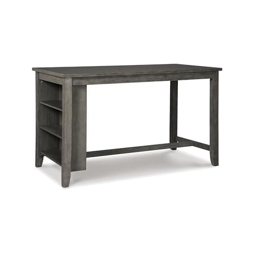 Signature Design by Ashley Caitbrook Rustic Counter Height Dining Table with Storage, Dark Gray - Image 1