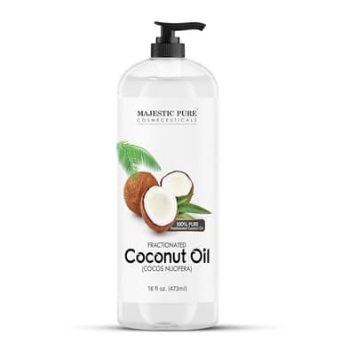 Majestic Pure Fractionated Coconut Oil - Relaxing Massage Oil, Liquid Carrier Oil for Diluting Essential Oils - Skin, Lip, Body & Hair Oil Moisturizer & Softener - 16 fl oz - Image 1