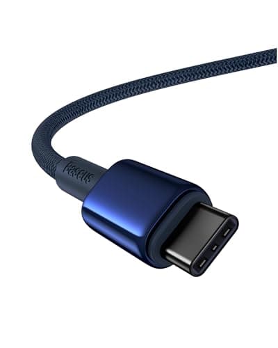 Baseus USB C Cable, 100W PD 5A QC 4.0 Fast Charging USB C to C Cable, Zinc Alloy Nylon Braided USB Type C Charger Cord for iPhone 16 15 Pro/Plus/Pro Max, MacBook, iPad Pro, Galaxy S24 S23+ (6.6ft) - Image 1